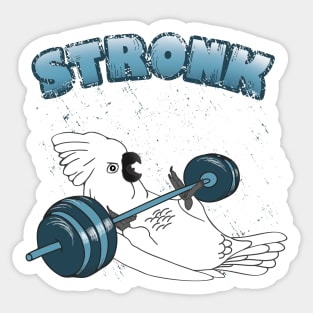Stronk umbrella Cockatoo Fitness Parrot Workout Sticker